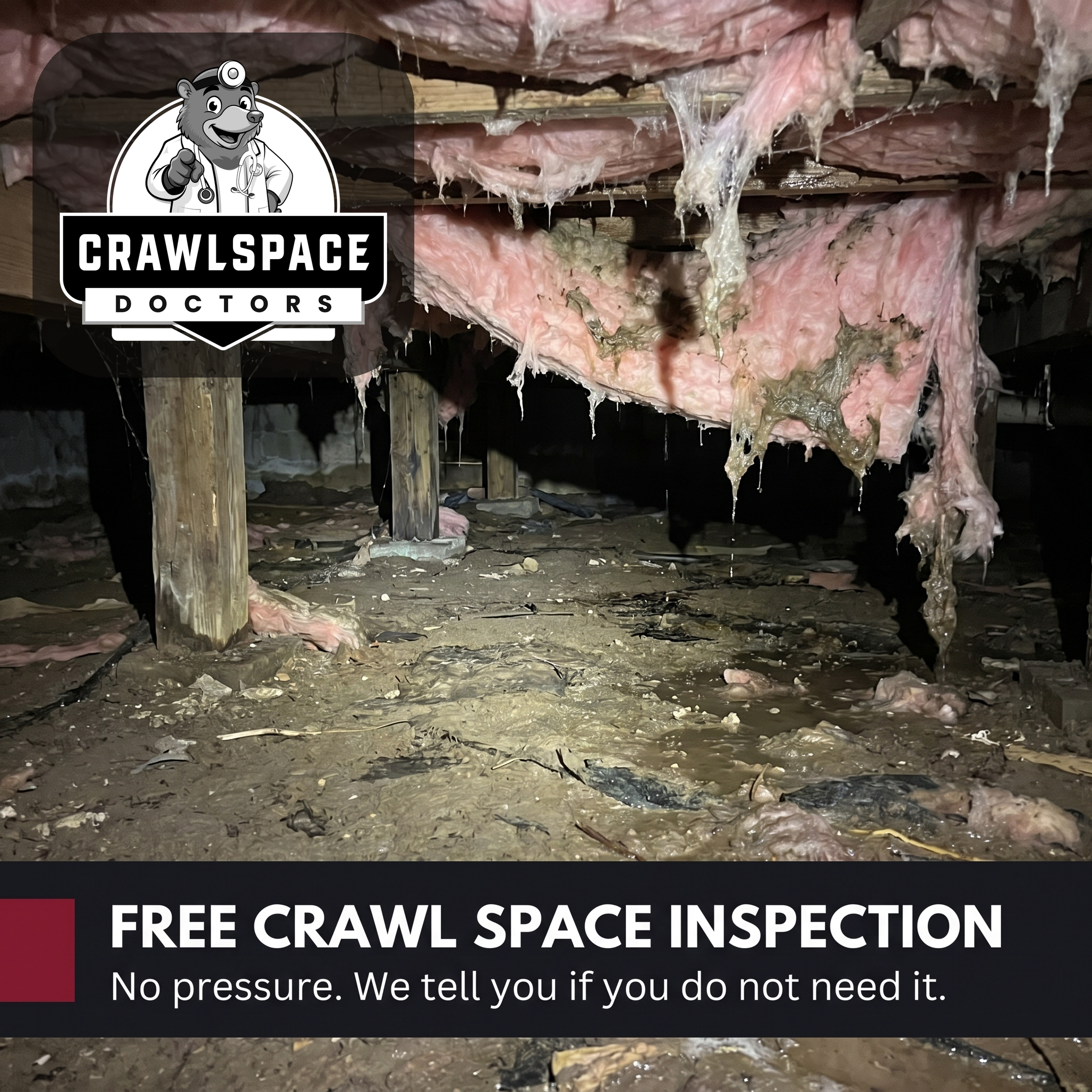 Raw authentic crawl space ad